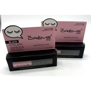 The Creme Shop Black Eyelash Adhesive Latex Free Vitamin E Lot Of 2 0.18oz